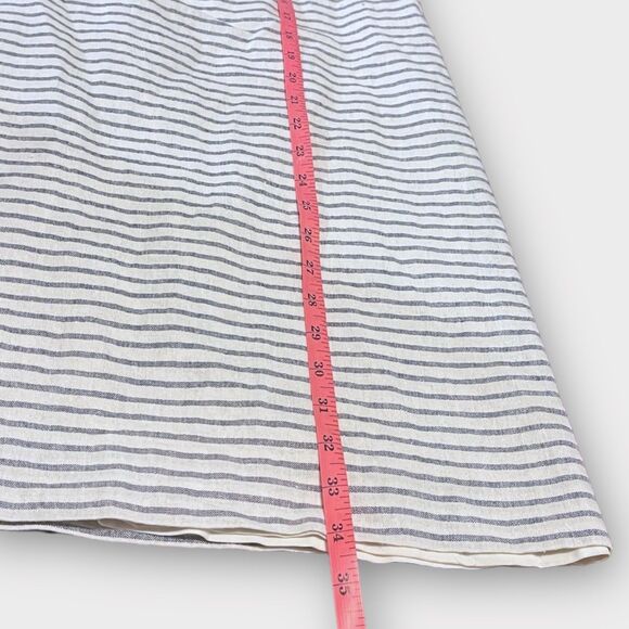 Cremieux Striped Sleeveless Tie-up Tunic Dress sz L Linen Blend Preppy Resort - Picture 12 of 12